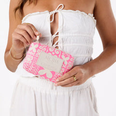 Oceania Mini Pouch in Neon Pink on Sandstone