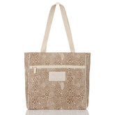 Python Go-To Tote in Cocoa on Sandstone