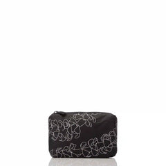 Mini Puakenikeni Pouch in White on Black