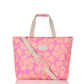 Funky Plumeria Cooler Tote in Neon Pink