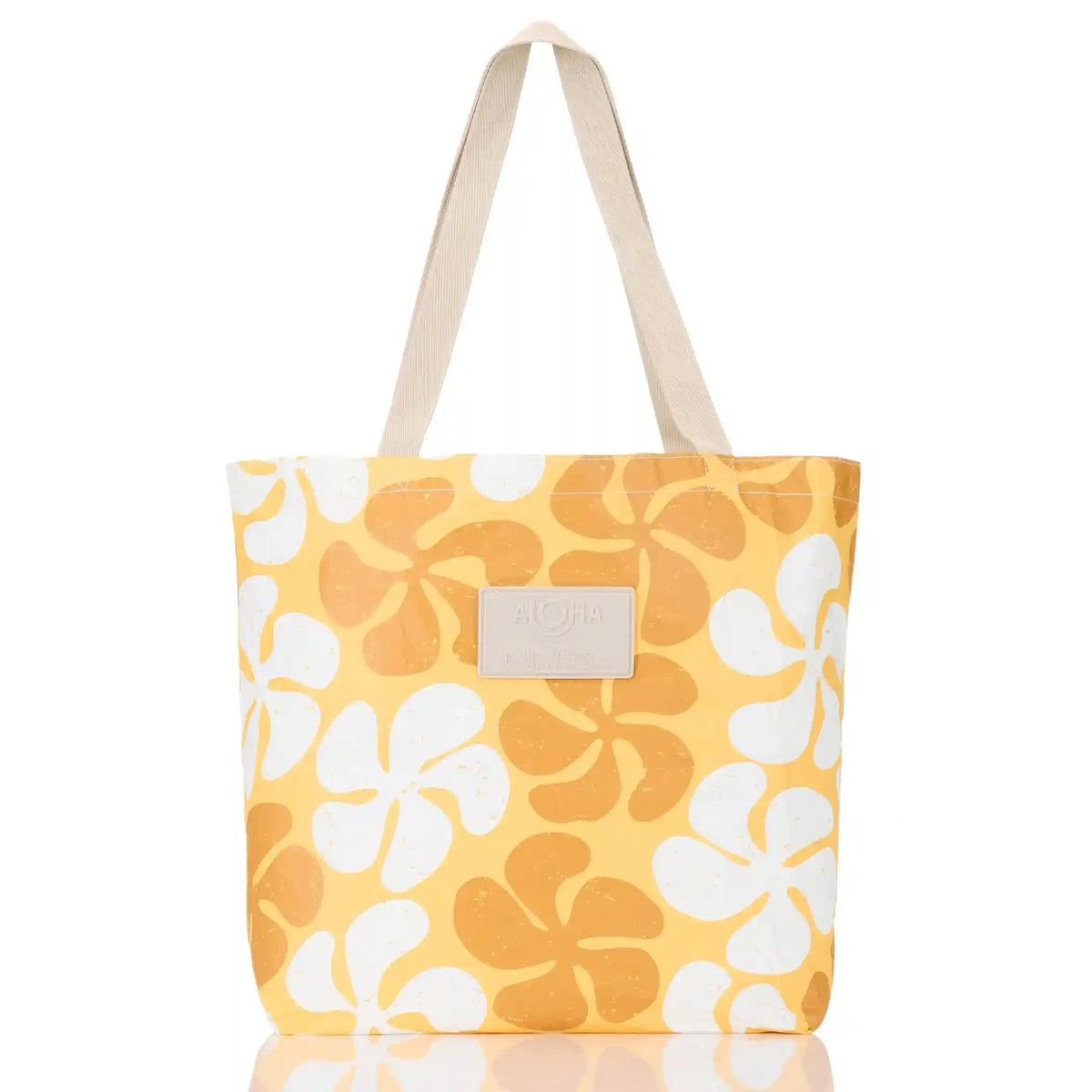 Funky Plumeria Reversible Tote in Honey