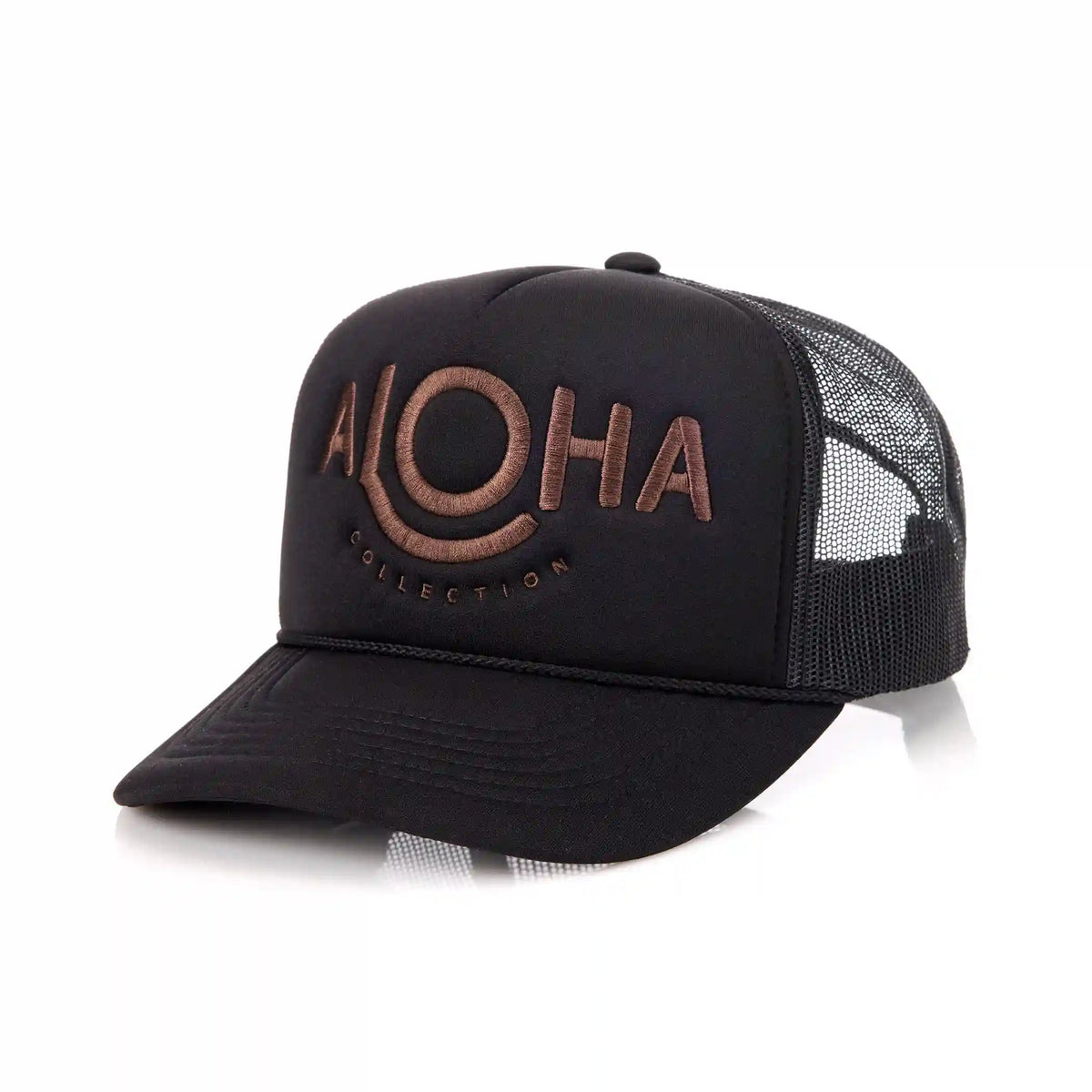 Foam Trucker Hat | ALOHA - Toffee on Black
