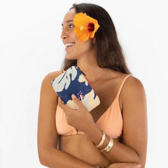 Mini Papeʻete by Samudra Pouch in Neon Moon on Navy