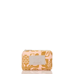 ʻUlu Quilt Mini Pouch in Peach on Hot Mustard
