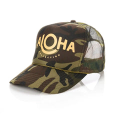 Foam Trucker Hat | ALOHA - Tangerine on Camo